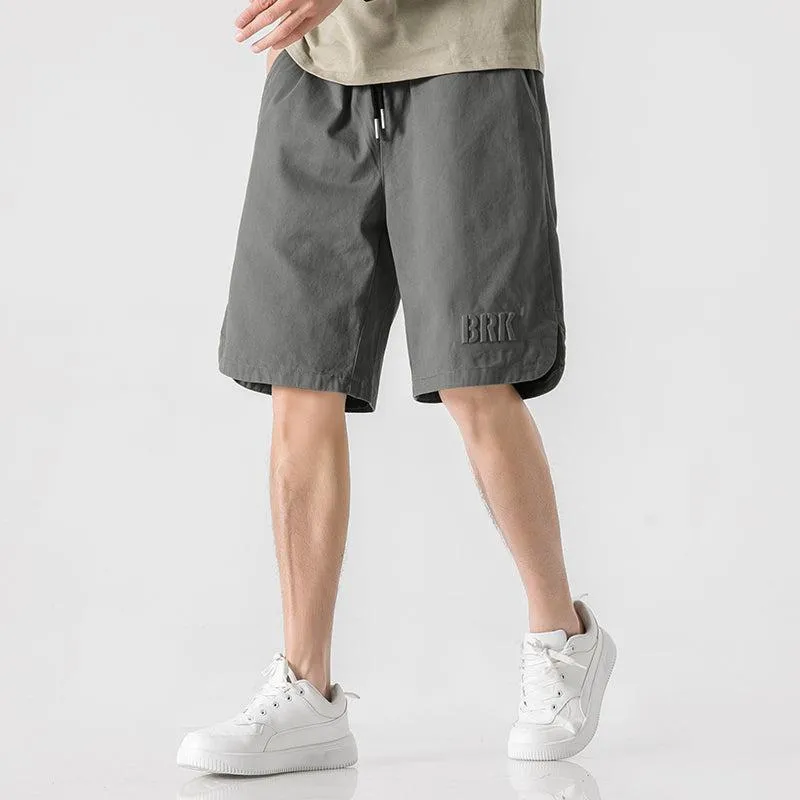 Embroidery Drawstring Track Shorts