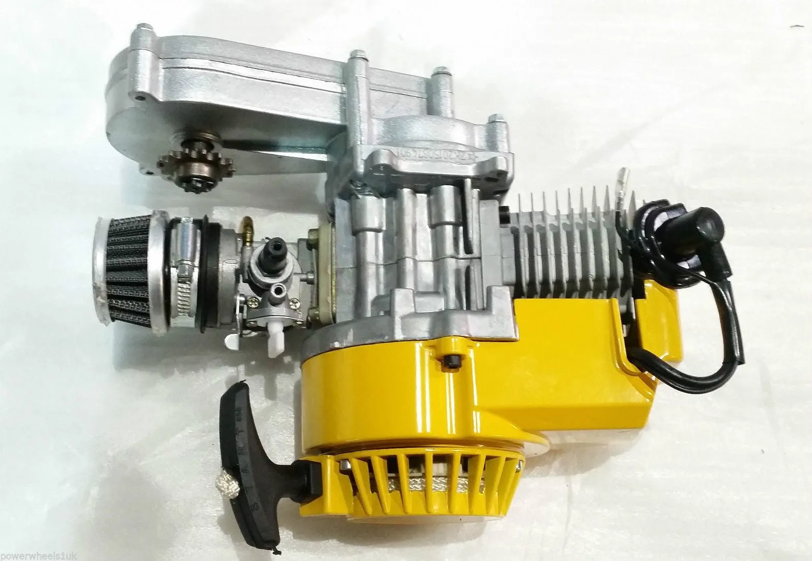 ENG32 COMPLETE ENGINE TRANSFER BOX YELLOW PULL START FOR 49CC MINI DIRT BIKE