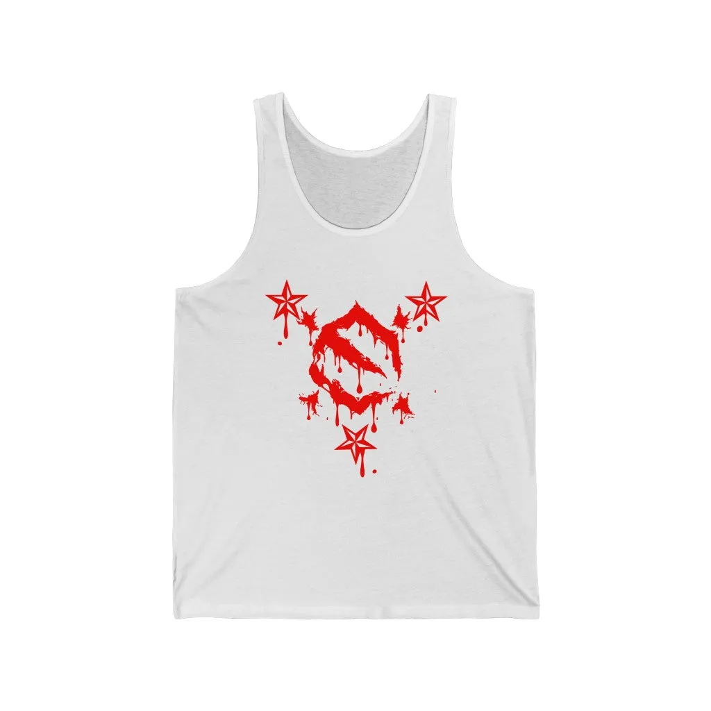 EZ MIL Drip Red Emblem Unisex Jersey Tank