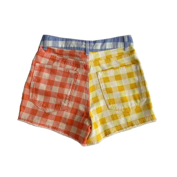 Farm Rio for Anthropology Gingham High Waisted Shorts