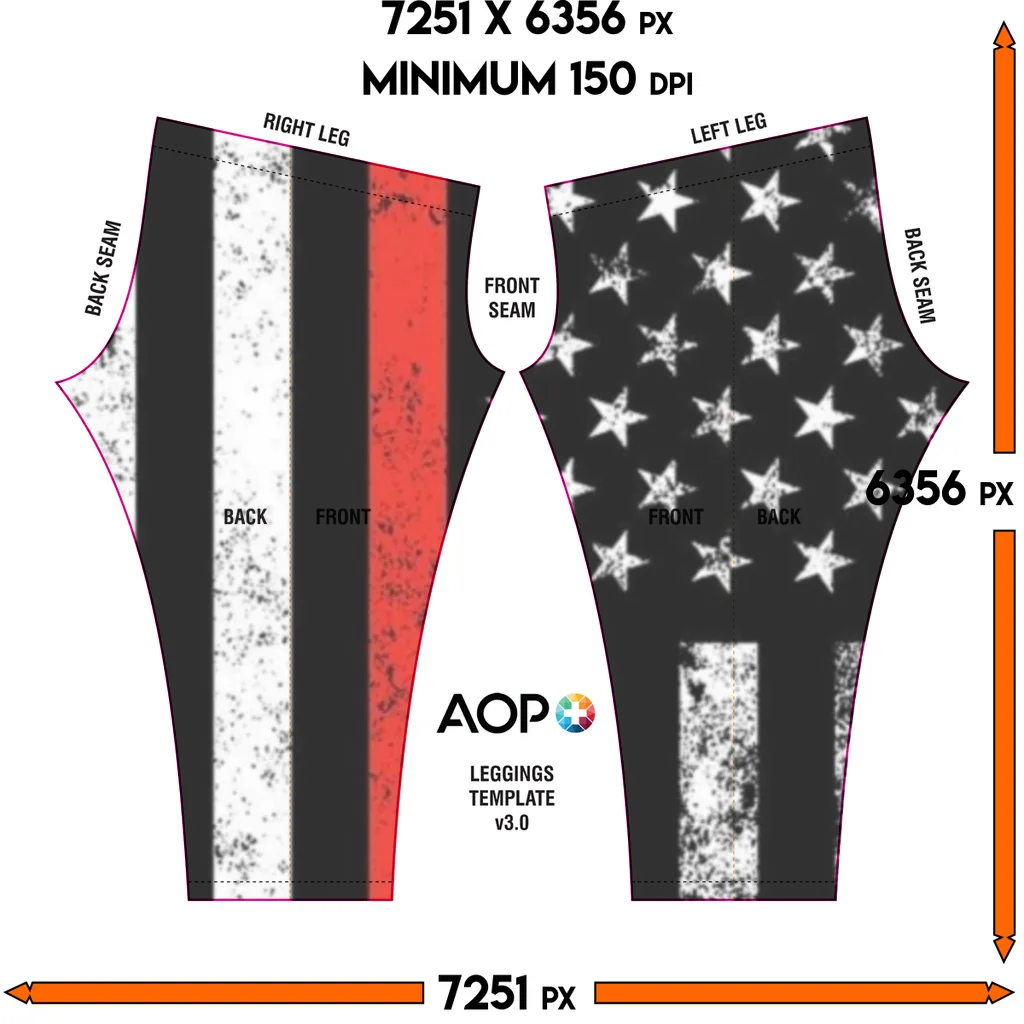 Firefighters Red Stripe Firefighter Flag Leggings