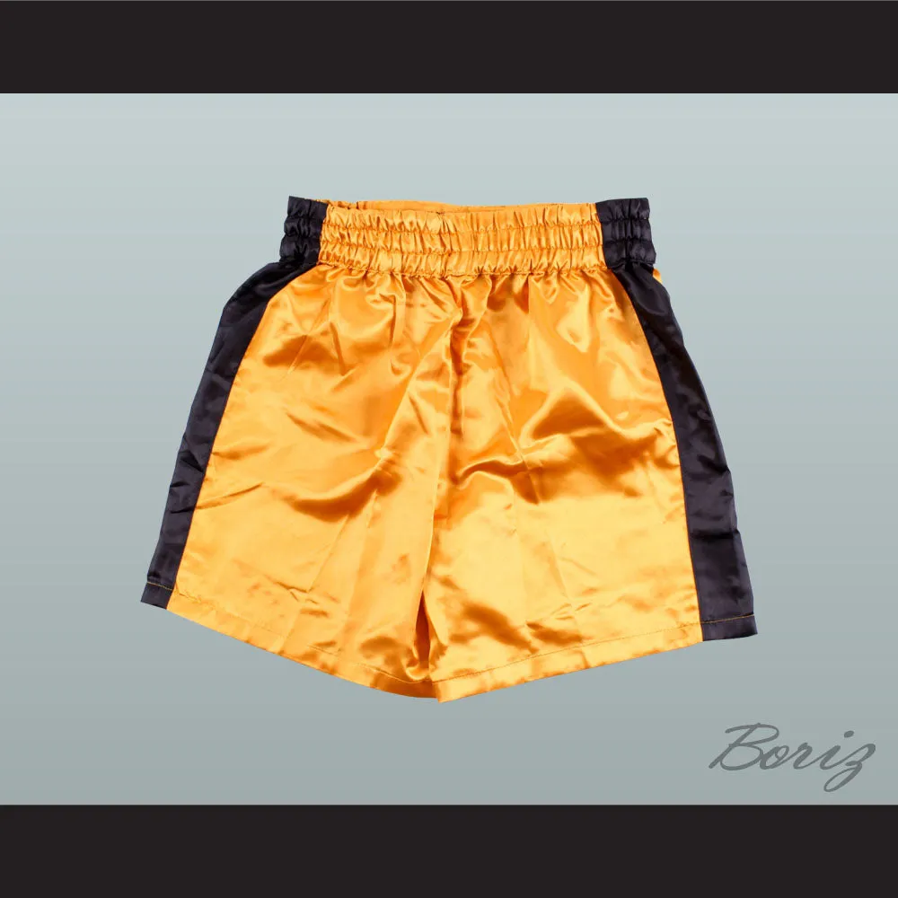Floyd Mayweather Jr Gold and Black Boxing Shorts
