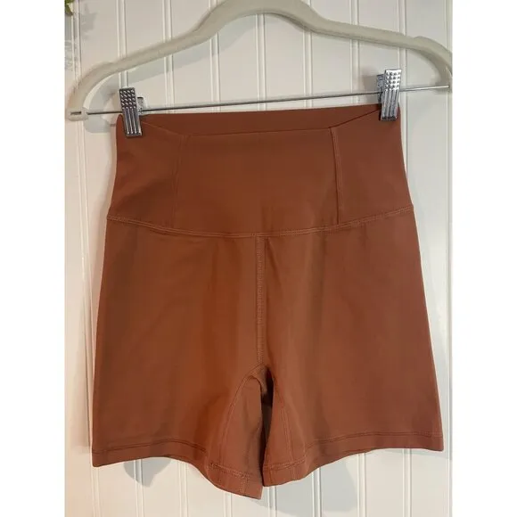 Fp movement High-Waisted Rust Brown Athletic Shorts S