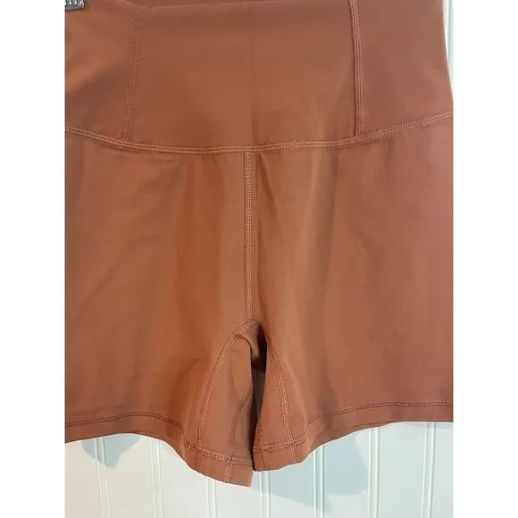 Fp movement High-Waisted Rust Brown Athletic Shorts S