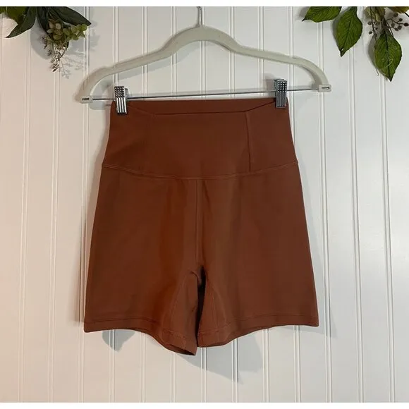 Fp movement High-Waisted Rust Brown Athletic Shorts S