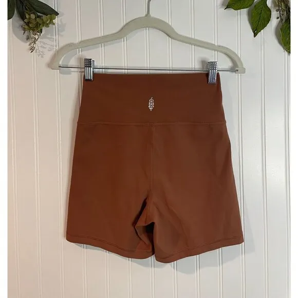 Fp movement High-Waisted Rust Brown Athletic Shorts S