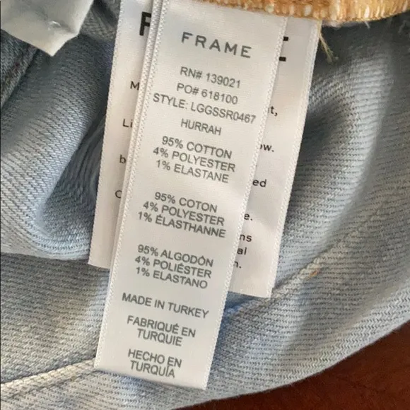 FRAME Le Grand Garçon Shorts Hurrah