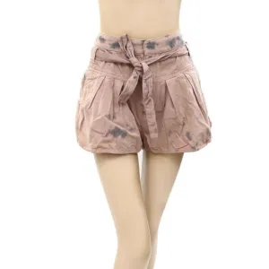 Free People Tie &amp; Dye Shorts Pocket Cotton Dusty Pink High Waisted M8 New