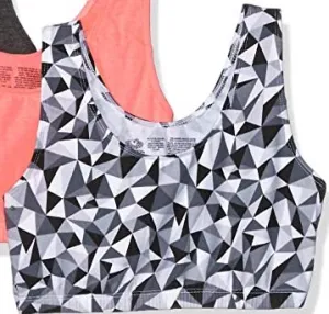 Fruit of the Loom Women's Built-Up Sports Tank Bra, Sz 44! Grey Geo Print!