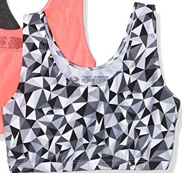 Fruit of the Loom Women's Built-Up Sports Tank Bra, Sz 44! Grey Geo Print!