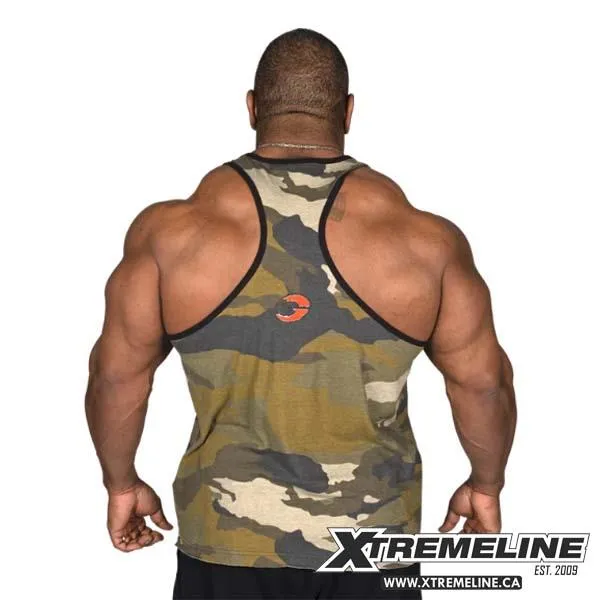 GASP Vintage T-Back Tank, Green Camo