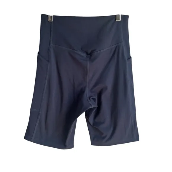 Girlfriend Collective High-Rise Pocket Bike Short in Midnight