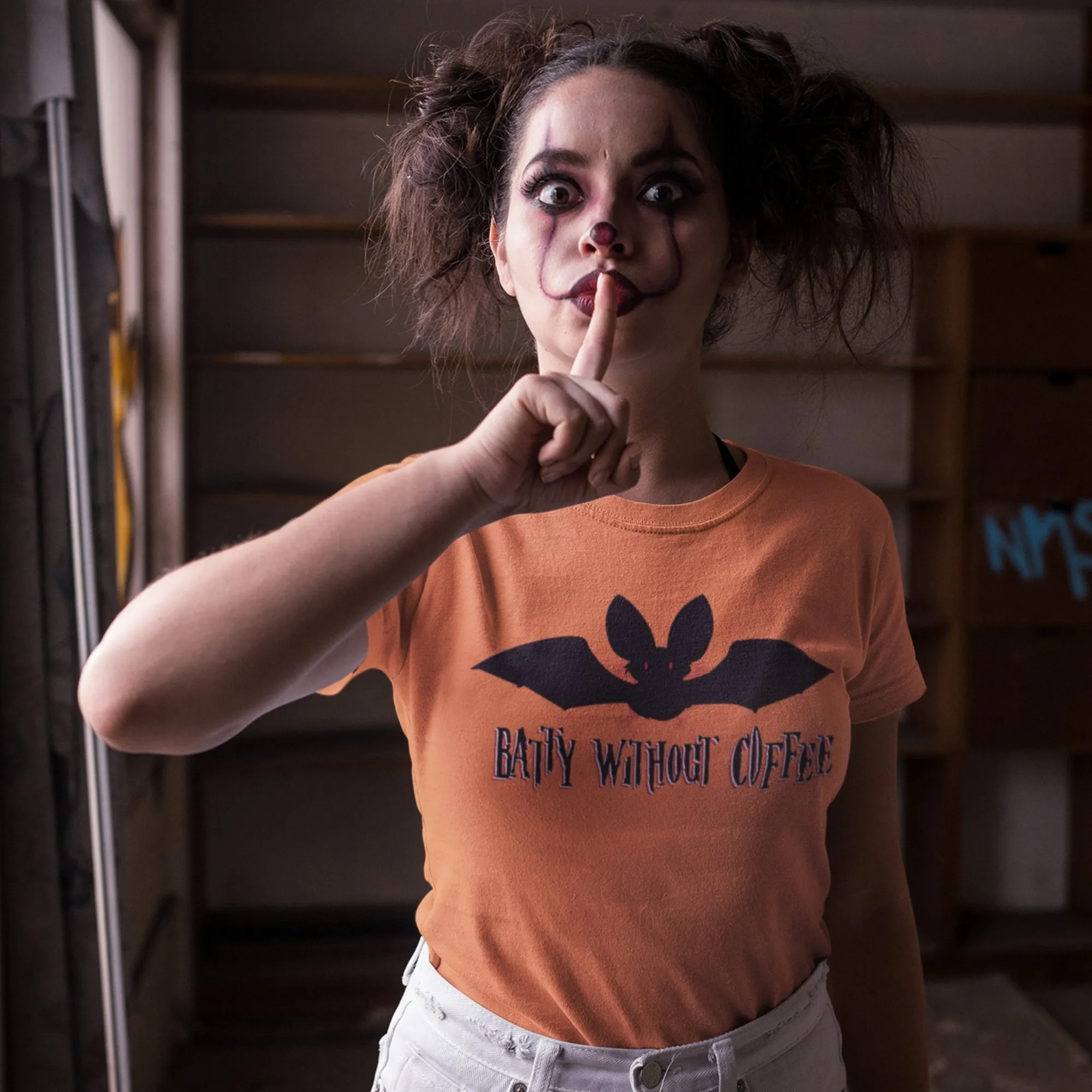 Halloween T-Shirt - Batty Without Coffee
