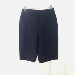Helmut Lang black high waisted wide leg bermunda trouser shorts size 6