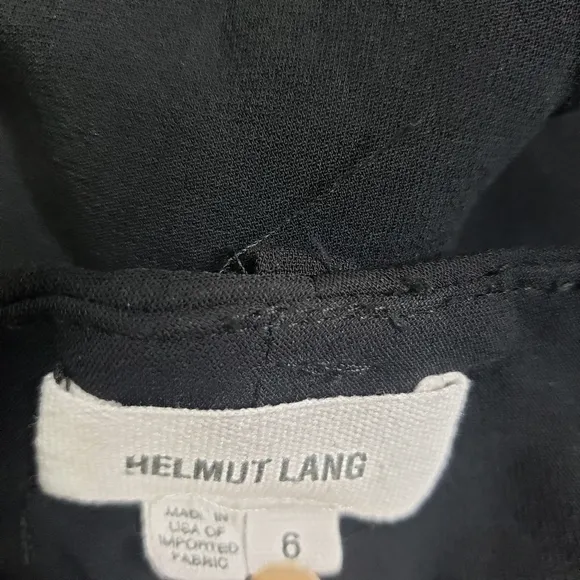 Helmut Lang black high waisted wide leg bermunda trouser shorts size 6