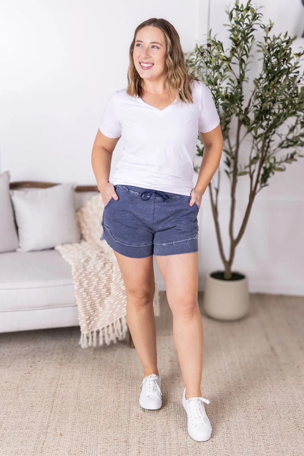 IN PRODUCTION French Terry Stevie Shorts - Nautical Navy