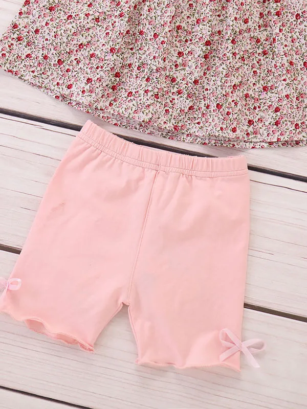 Infant Girl Floral Top With Pink Shorts