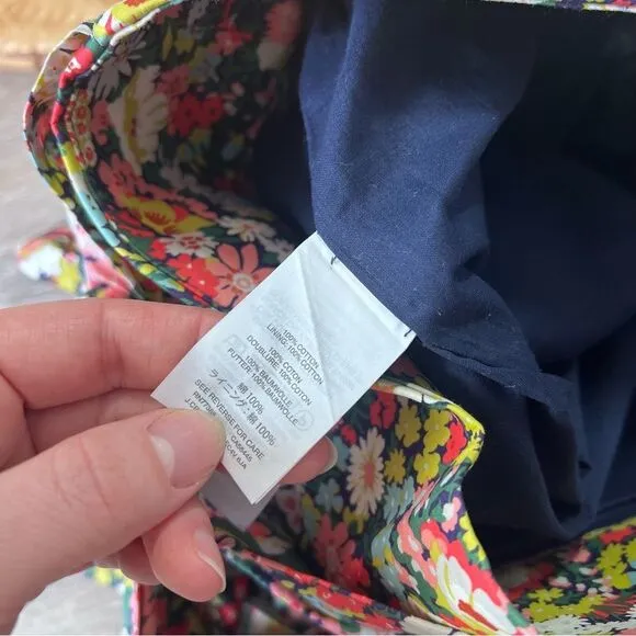 J. Crew liberty fabric floral high waisted tie belt waist shorts women’s size 6