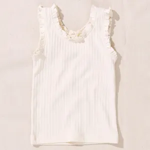 Joy Ruffle Tank, Cream