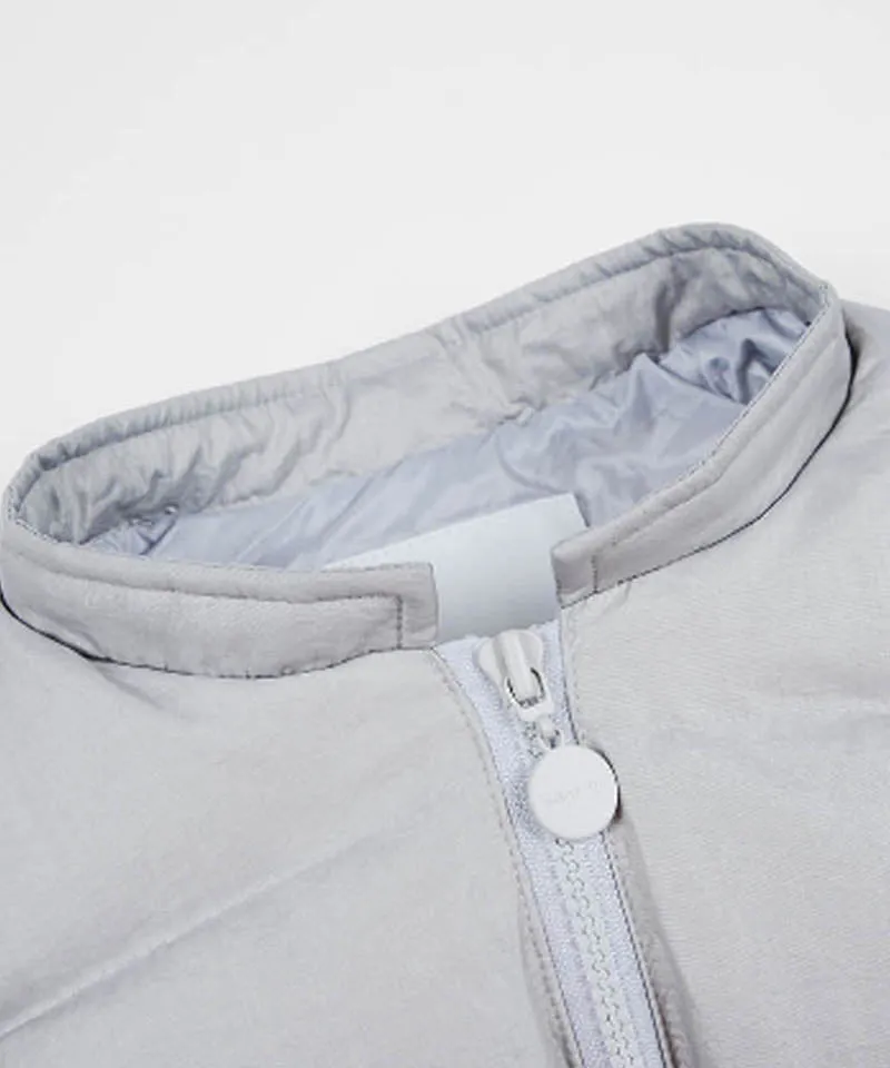 KANDINI Ruffled Goose-down Vest - Silver