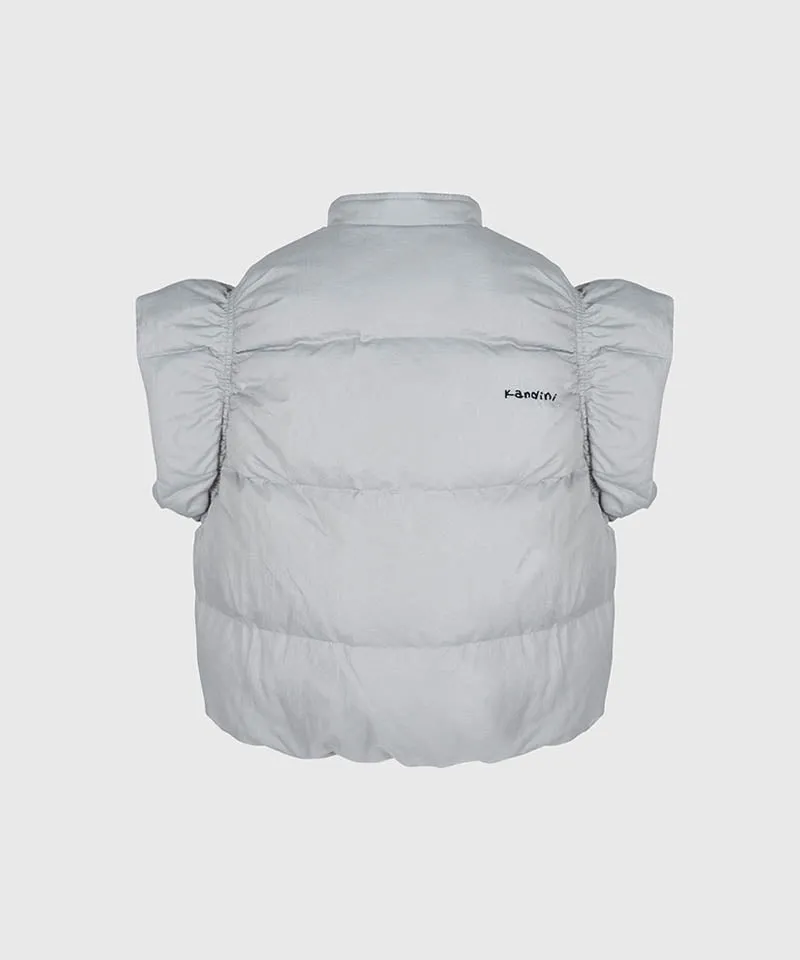 KANDINI Ruffled Goose-down Vest - Silver
