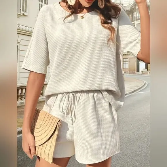 Ladies waffle Two-piece set sz Xl