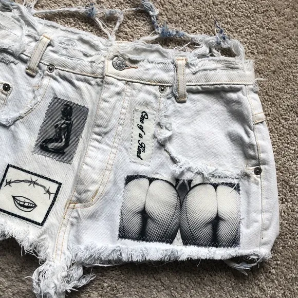 Left Hand Beyonce High Waist Thrashed 90s Shorts