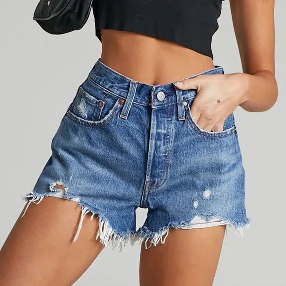 Levi's 501 High Rise Shorts Oxnard Athens Sz 27 Nwt