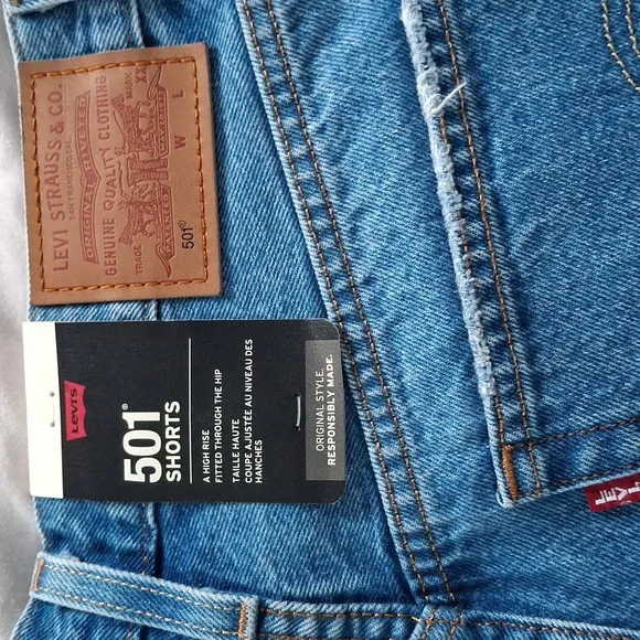 Levi's 501 High Rise Shorts Oxnard Athens Sz 27 Nwt