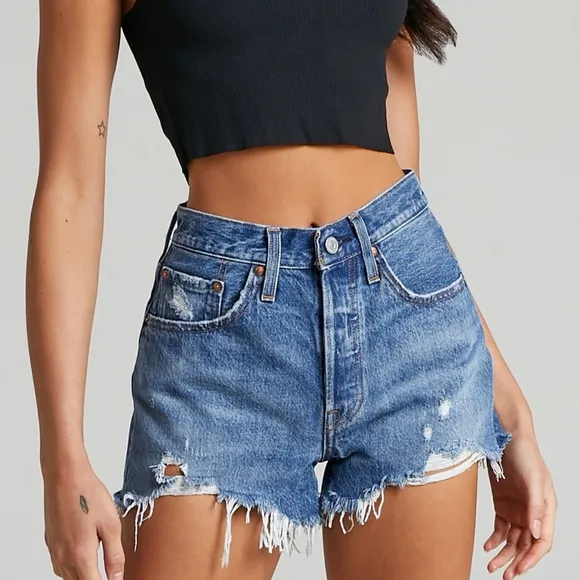 Levi's 501 High Rise Shorts Oxnard Athens Sz 27 Nwt