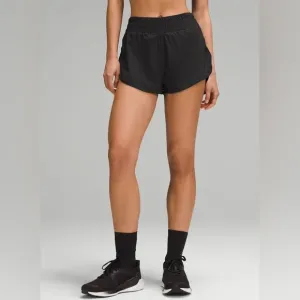 Lululemon Black Track That High-Rise Lined Short 3&quot; Size 4
