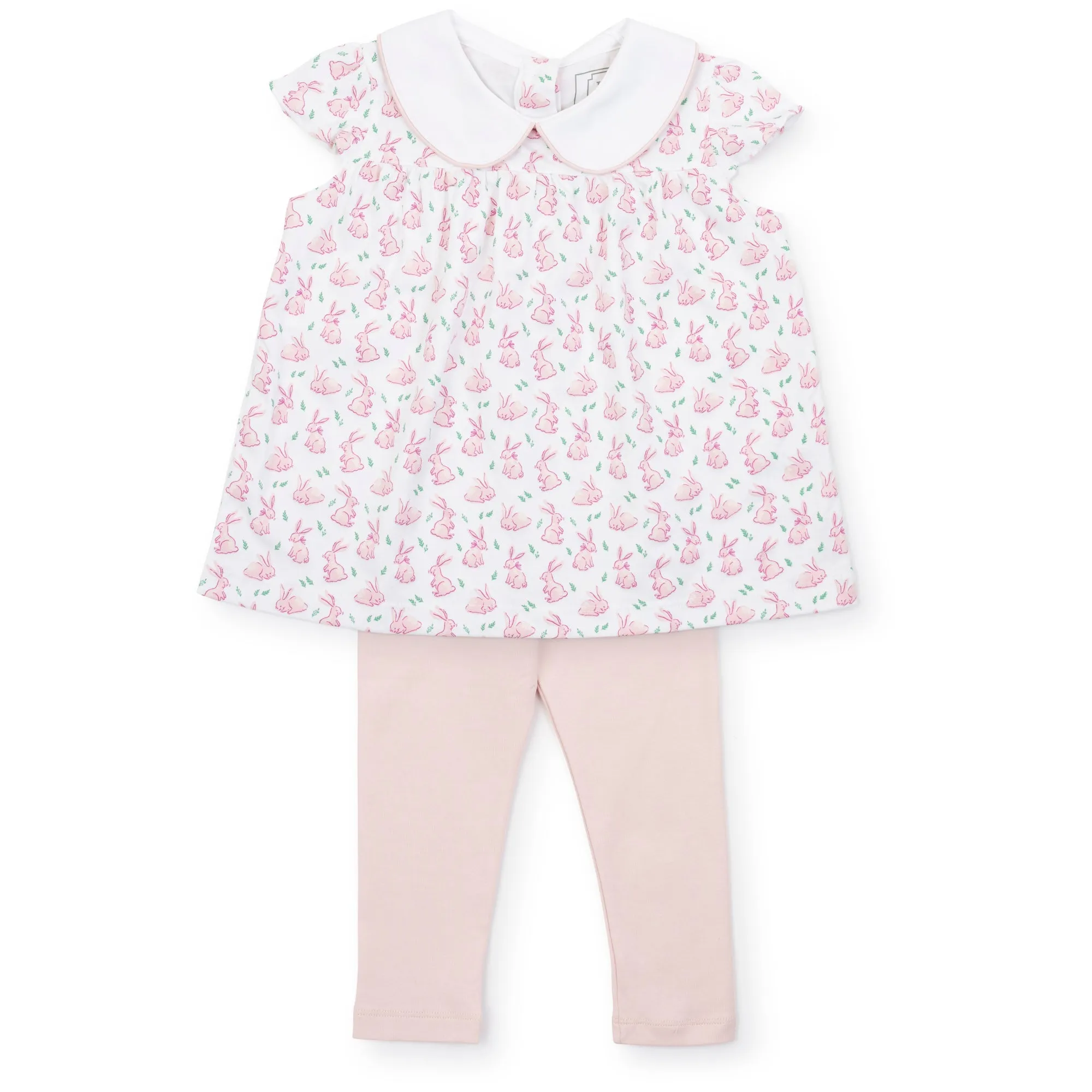 Minden Girls' Pima Cotton Legging Set - Bunny Hop Pink
