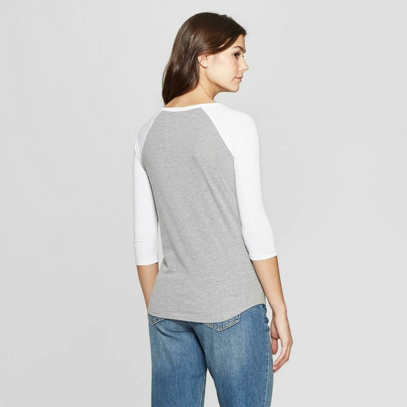 Modern Lux Women's ROSE OVER ROSES Wine Raglan 3/4 Sleeve Baseball T-Shirt
