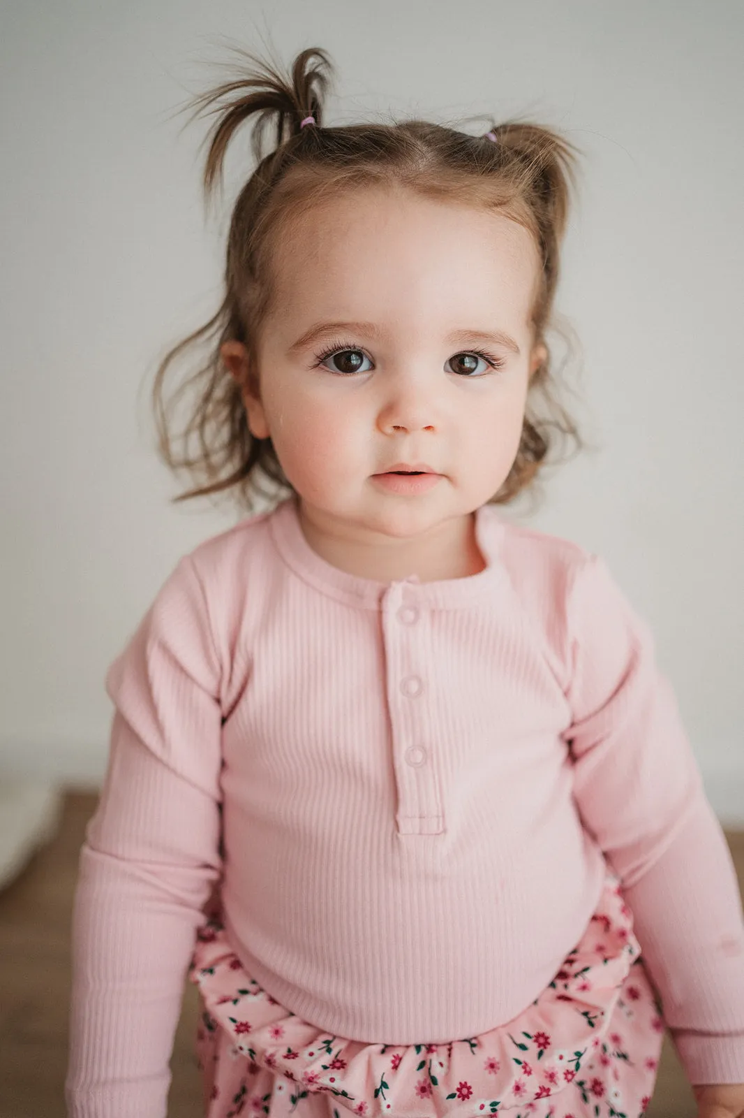 Ribbed Bodysuit in Bubblegum Pink