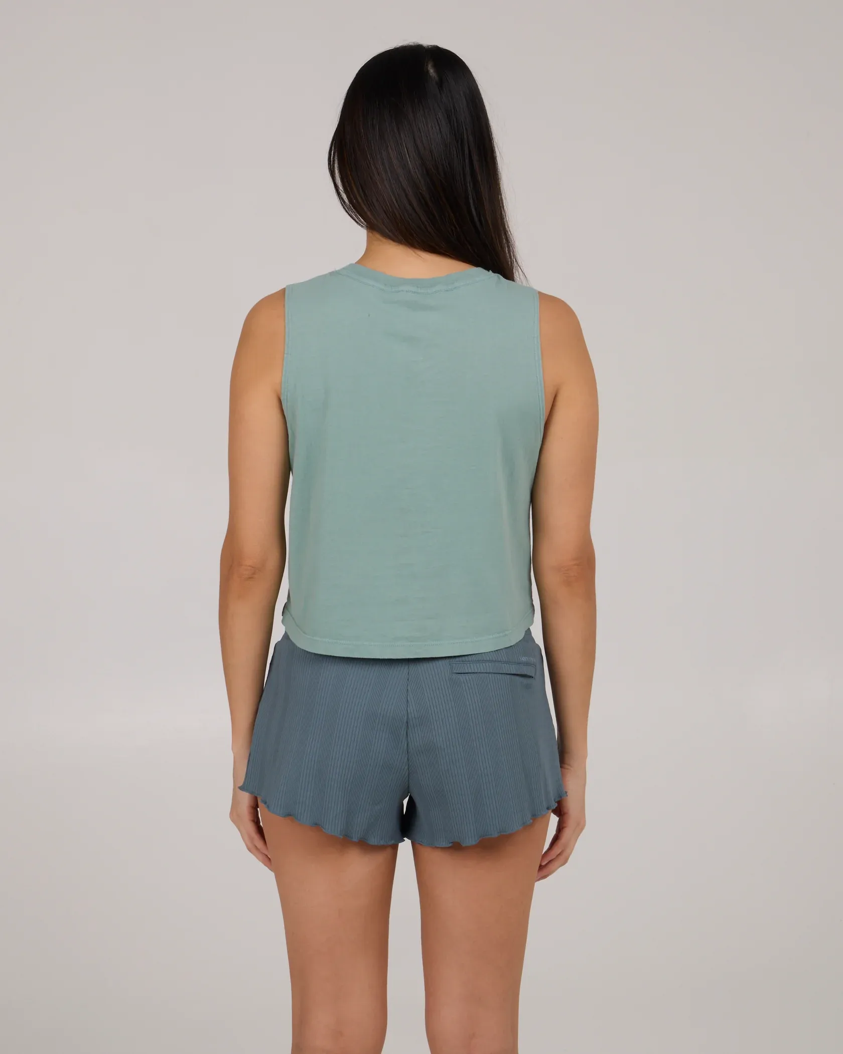 Salty Crew Womens Night Bite Cropped Tank - Sage