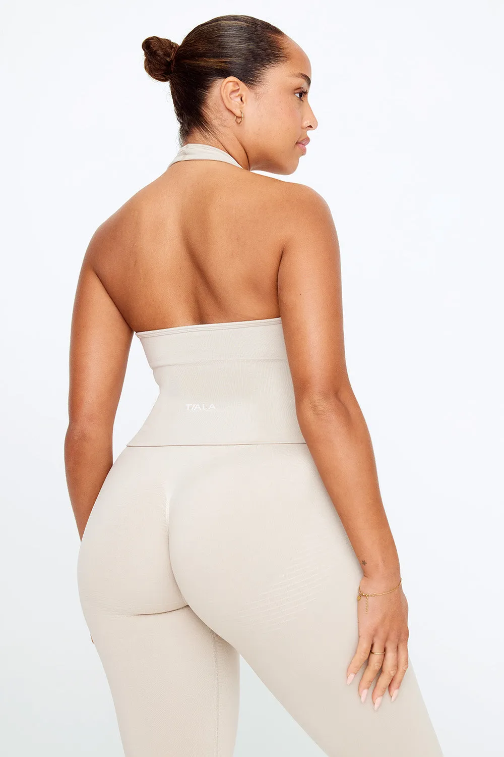 SCULPT SEAMLESS HALTER TANK - CHAI MARL