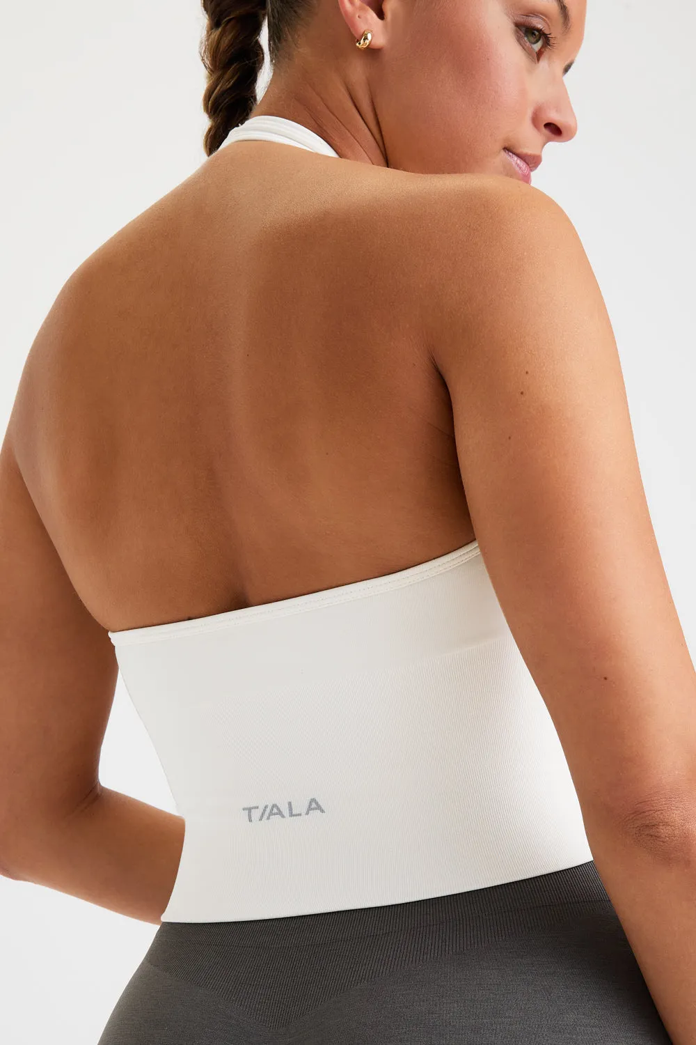SCULPT SEAMLESS HALTER TANK - MILK MARL