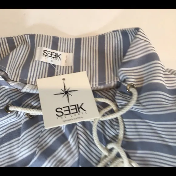 SEEK THE LABEL DRAWSTRING STRIPED SHORTS NWT SZ SM