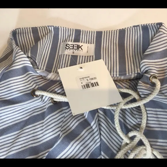SEEK THE LABEL DRAWSTRING STRIPED SHORTS NWT SZ SM