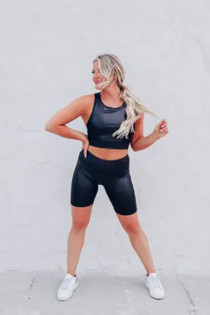 Shine Bright Biker Short Set - Black