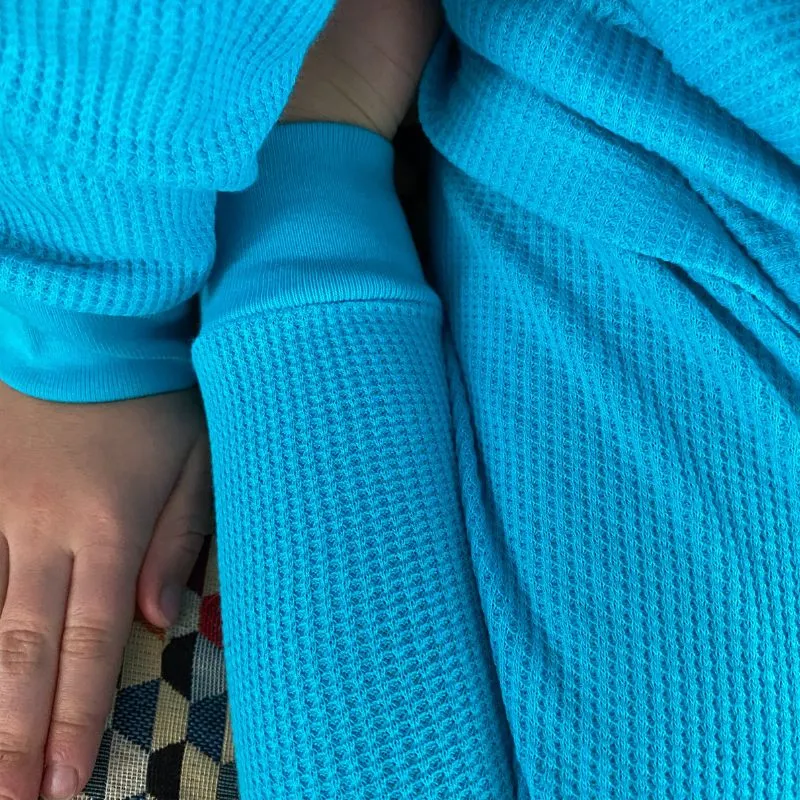 Slugs & Snails Turquoise Blue Kids Waffle Cotton Set