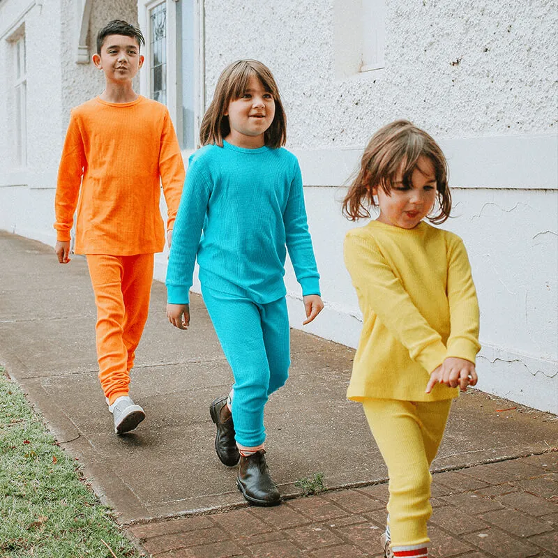 Slugs & Snails Turquoise Blue Kids Waffle Cotton Set