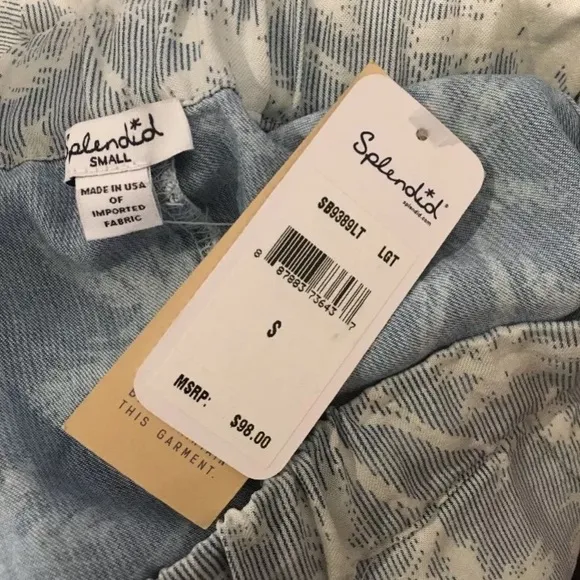 Splendid Blue Palm Shorts NWT Small Nordstrom