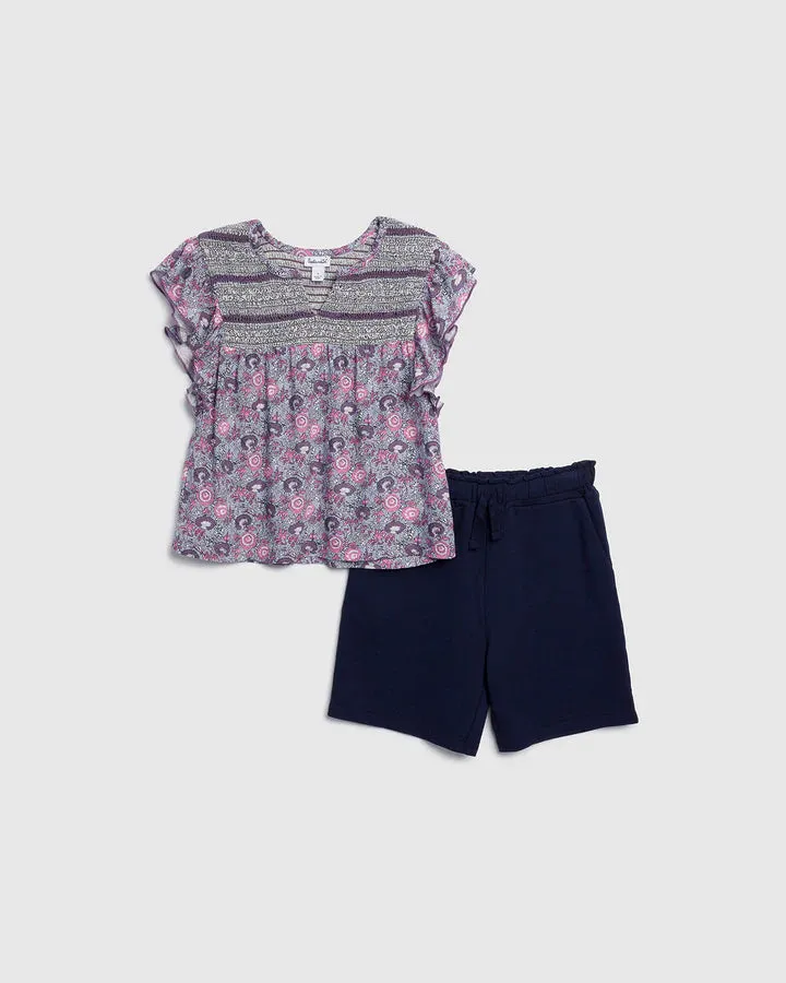 Splendid Kid Festival Short Set Thistle