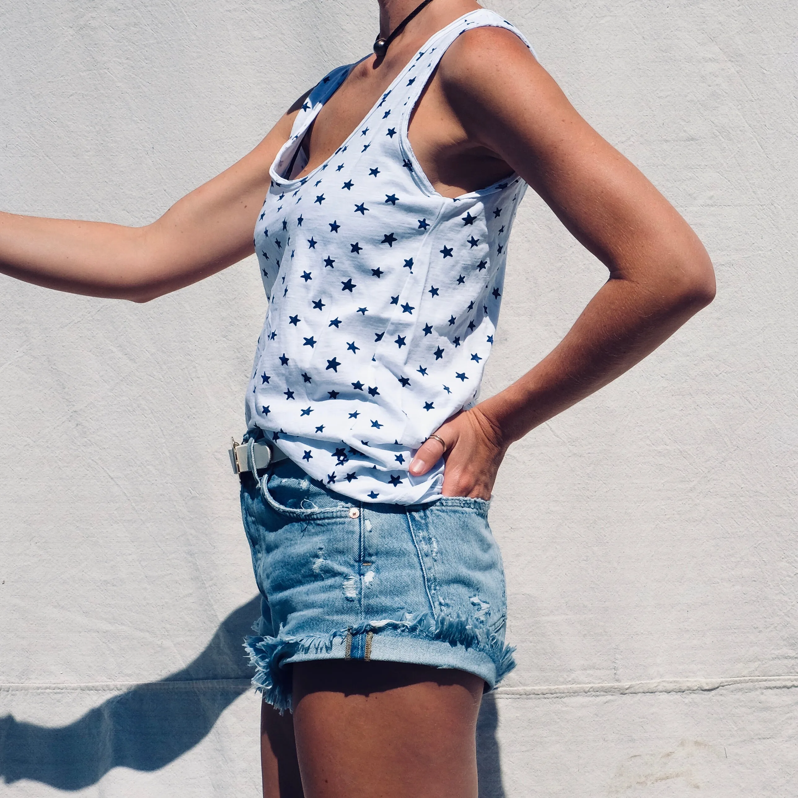 Star Jessica Tank - White