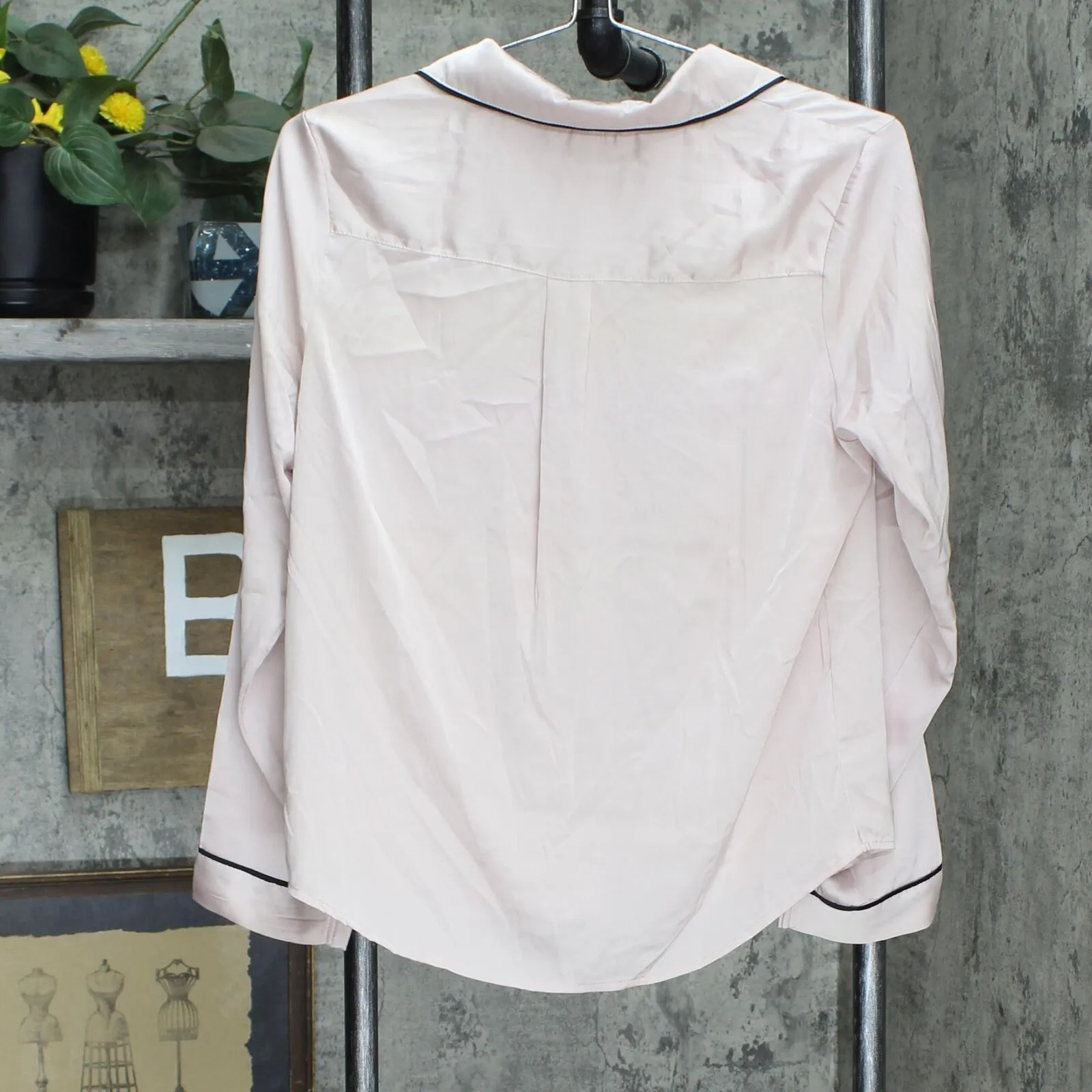 Stars Above Women's 2pc Satin Long Sleeve Top and Shorts Pajama Set Pink XS