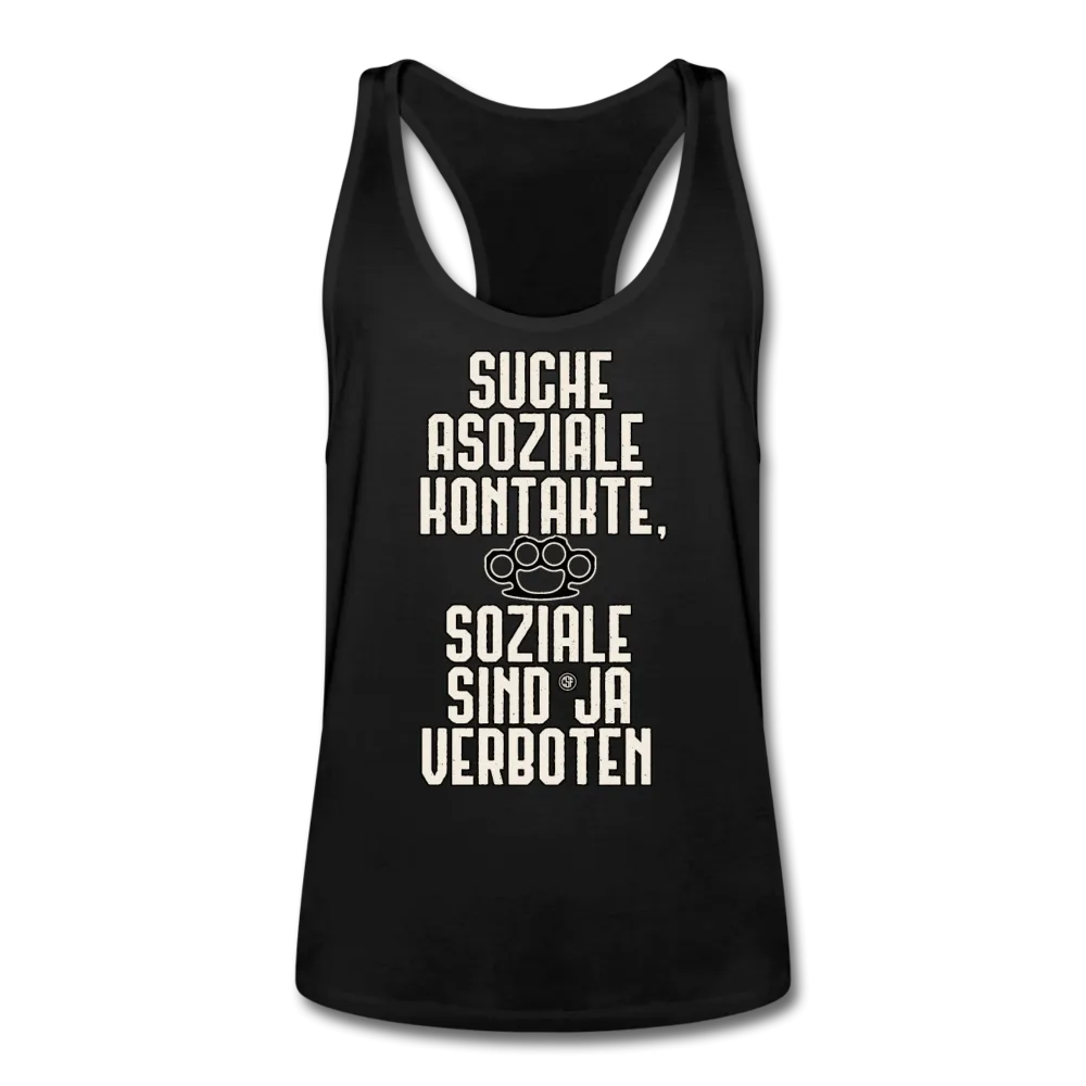 Suche asoziale Kontakte soziale sind ja verboten - Männer Tank Top mit Ringerrücken