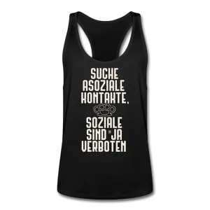 Suche asoziale Kontakte soziale sind ja verboten - Männer Tank Top mit Ringerrücken