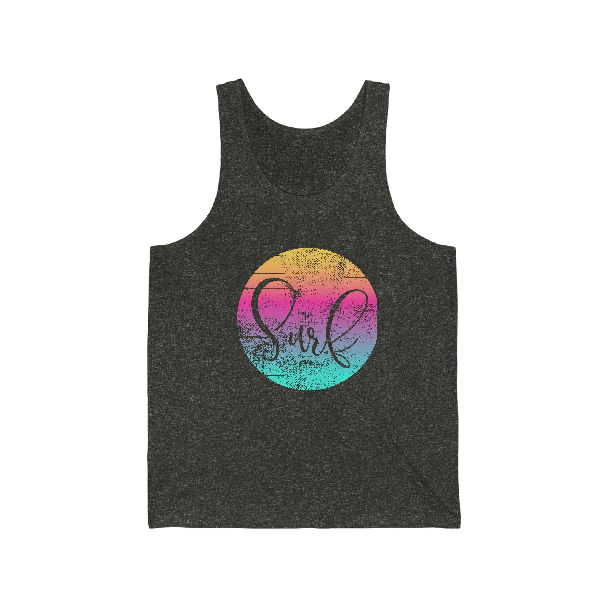 Surf Distressed Hibiscus Unisex Jersey Tank