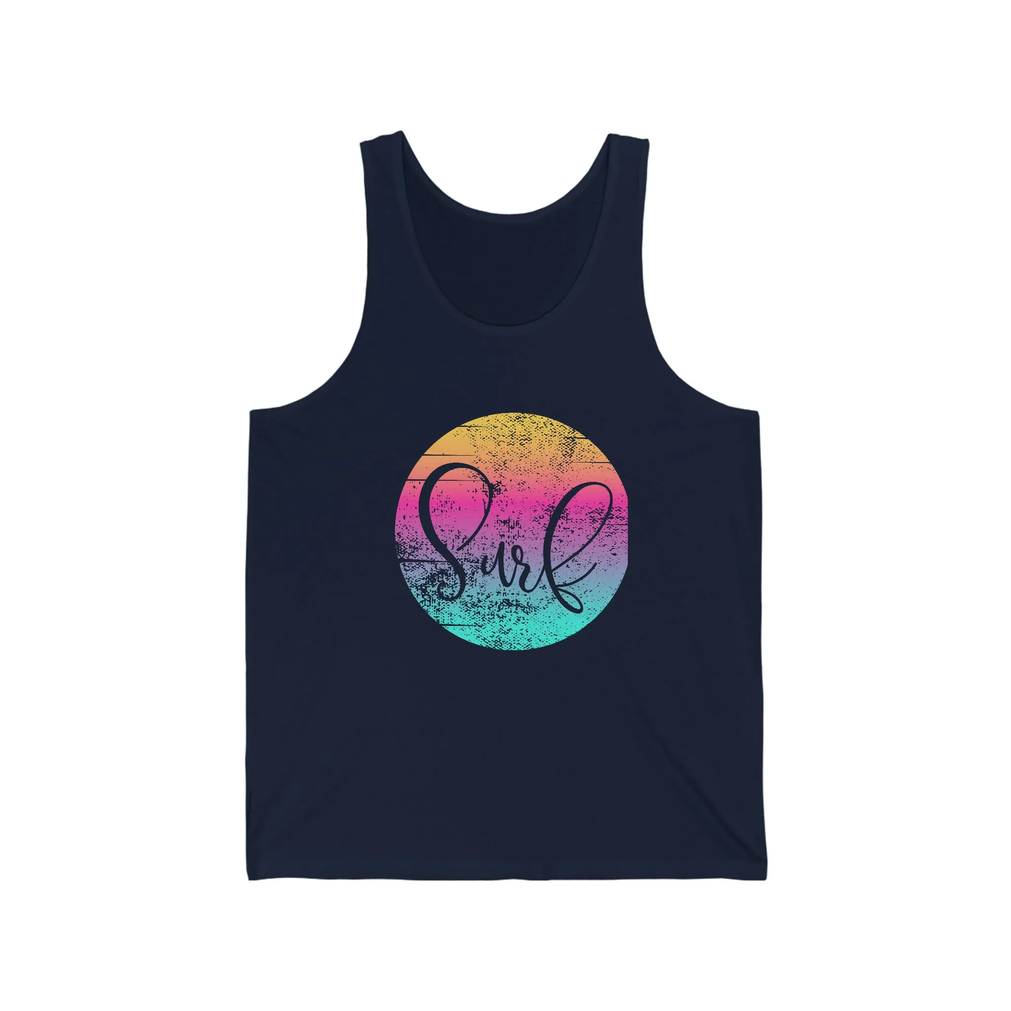 Surf Distressed Hibiscus Unisex Jersey Tank